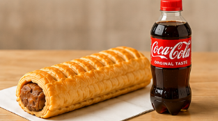 Sausage roll with regular drink