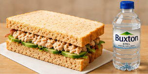 Tuna crunch sandwich with regular drink