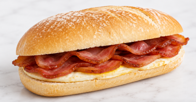 Bacon breakfast baguette