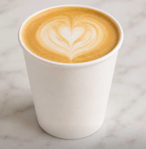 Regular latte with milk foam