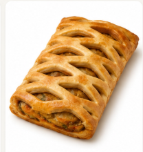 Sausage bean and cheese melt in golden pastry