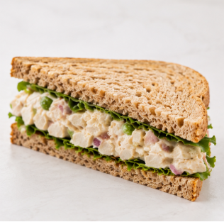 Chicken salad sandwich on brown bread