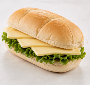 Cheese salad baguette with lettuce