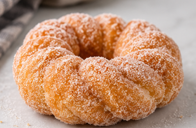 Sugar strand ring doughnut