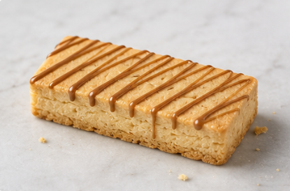 Caramel shortbread with caramel drizzle
