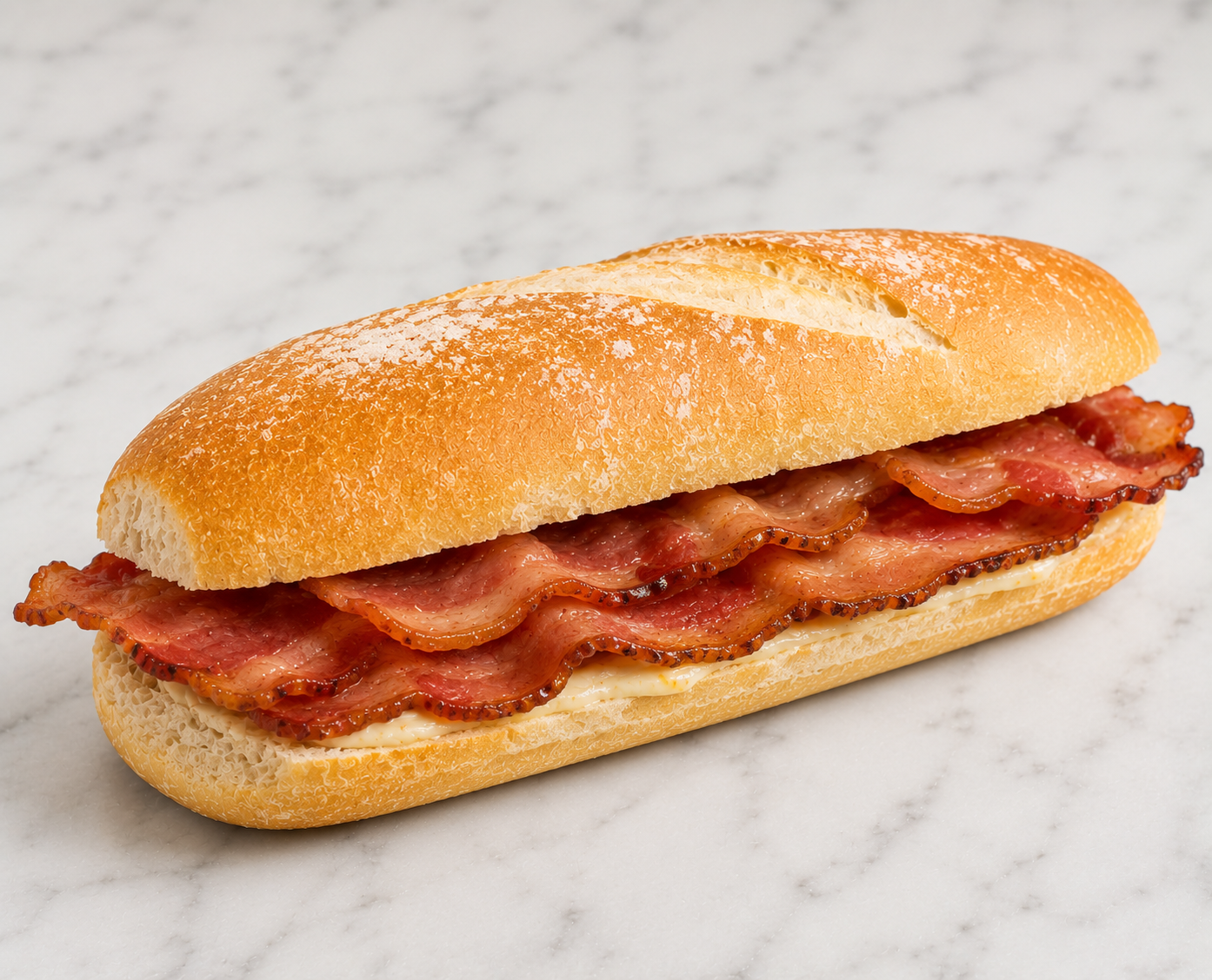 Bacon breakfast baguette 