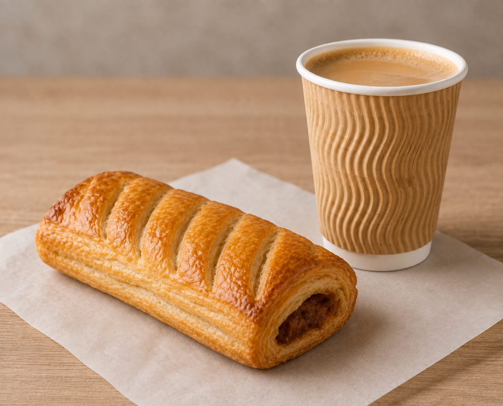 Greggs pastry and hot drink breakfast deal